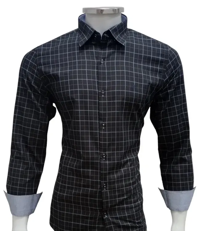 Camisa VIA MASO Slim Fit Xadrez 100% Algodão - Imagem 2