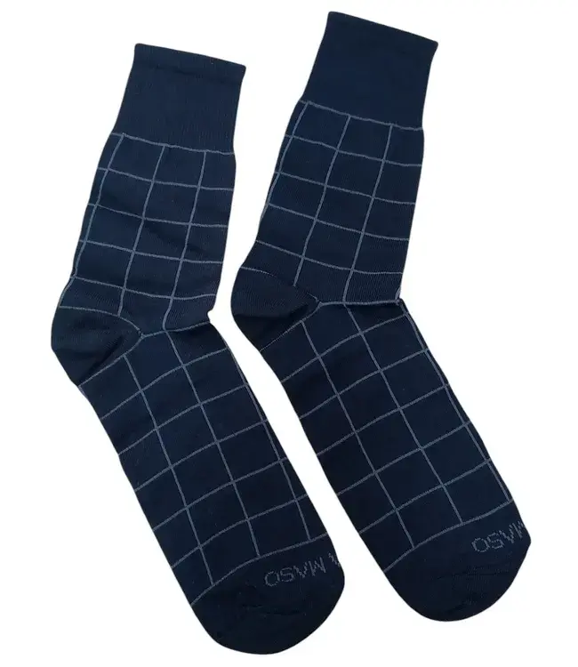 Meia Masculina VIA MASO Xadrez (Preto/Cinza) - Imagem 2