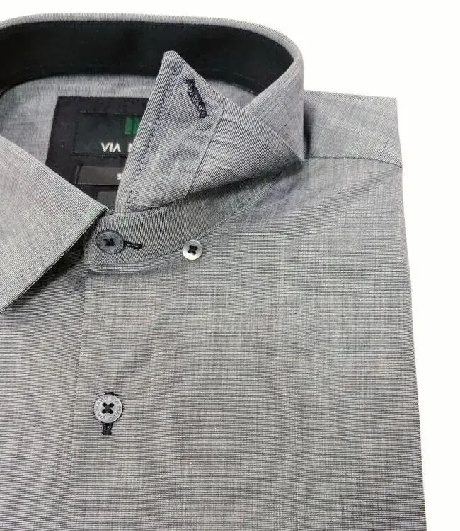 Camisa VIA MASO Slim Fit Button Down 100% Algodão - Imagem 8
