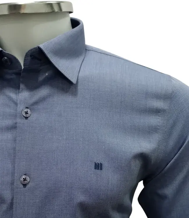 Camisa VIA MASO Slim Fit Button Down 100% Algodão - Imagem 3