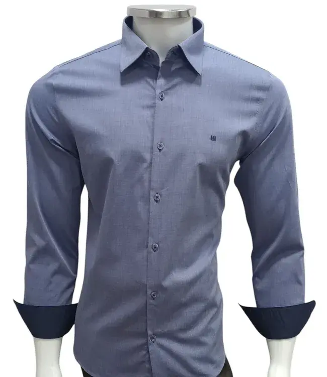 Camisa VIA MASO Slim Fit Button Down 100% Algodão - Imagem 2